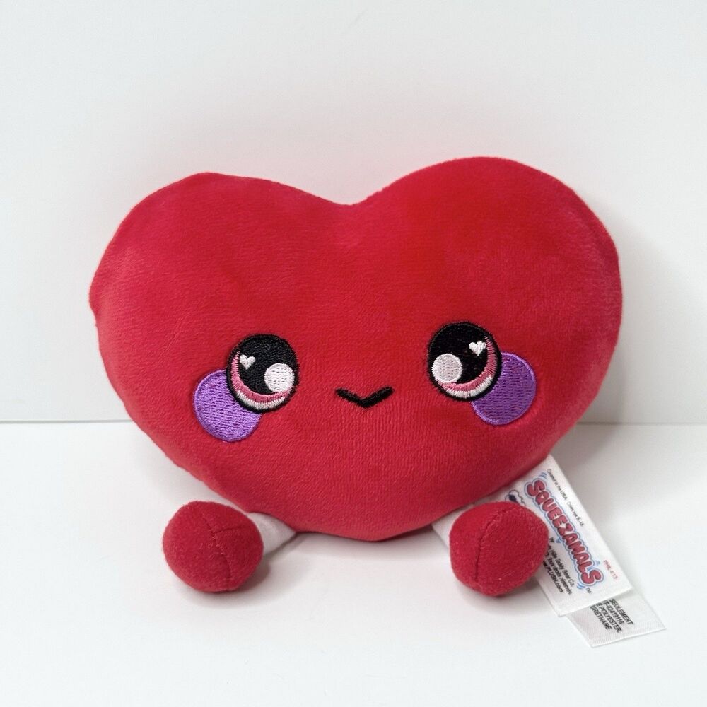 Squeezamals Hearts Series Brooklyn the Red Heart Plush 5" No Scent Faded